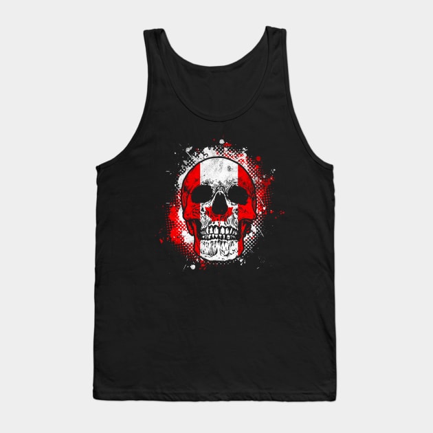 Canadian Flag Skull Tank Top by Mila46